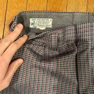 Vintage Houndstooth Men’s Polyester Kmart Pants 33